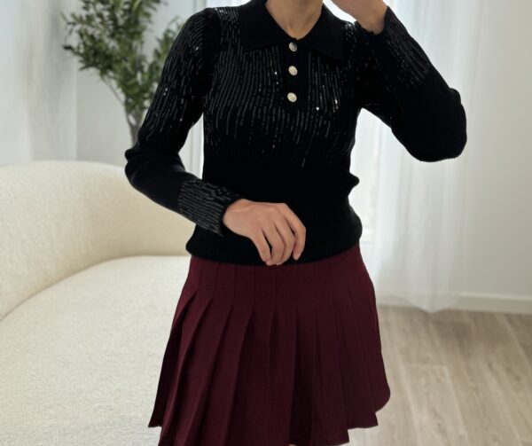 Pull Noir Avec Sequins – Image 2