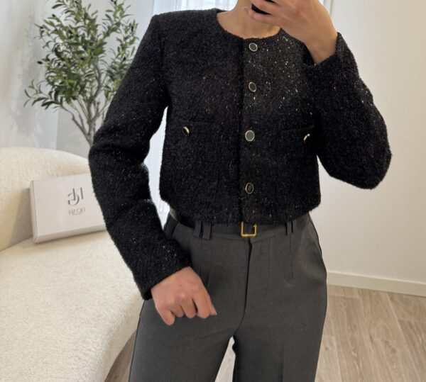 Veste Noire Brillante – Image 4