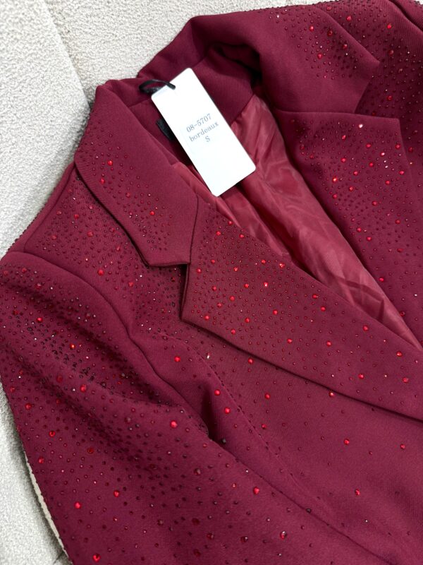 Blazer Bordeaux Avec Strass – Image 2