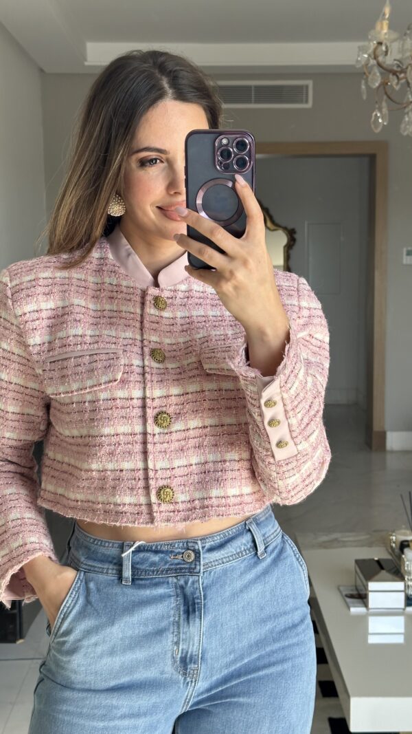 Veste Cropped En Tweed – Image 3