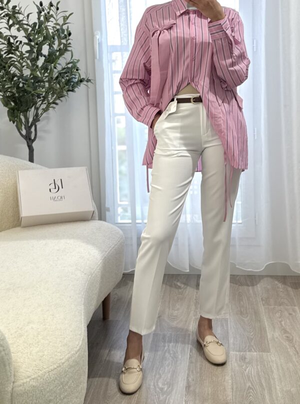 Pantalon Slim Blanc – Image 4