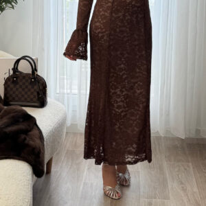 Robe Dentelle Marron