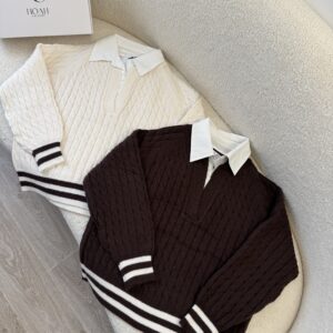 Pull En Laine Col Chemise