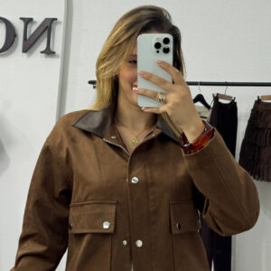 Veste Suédine Chocolat