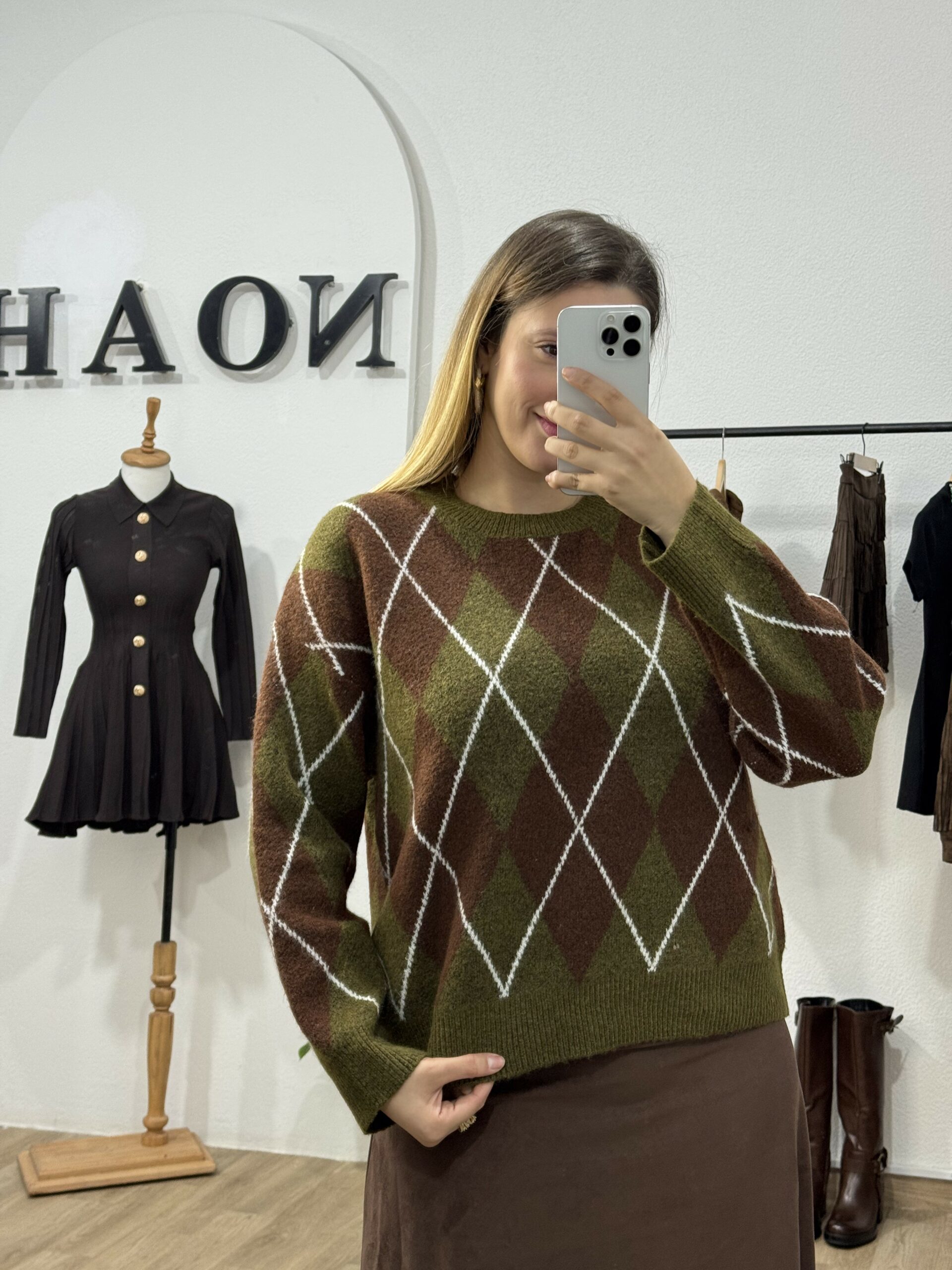 Pull Argyle Olive & Choco – Image 7