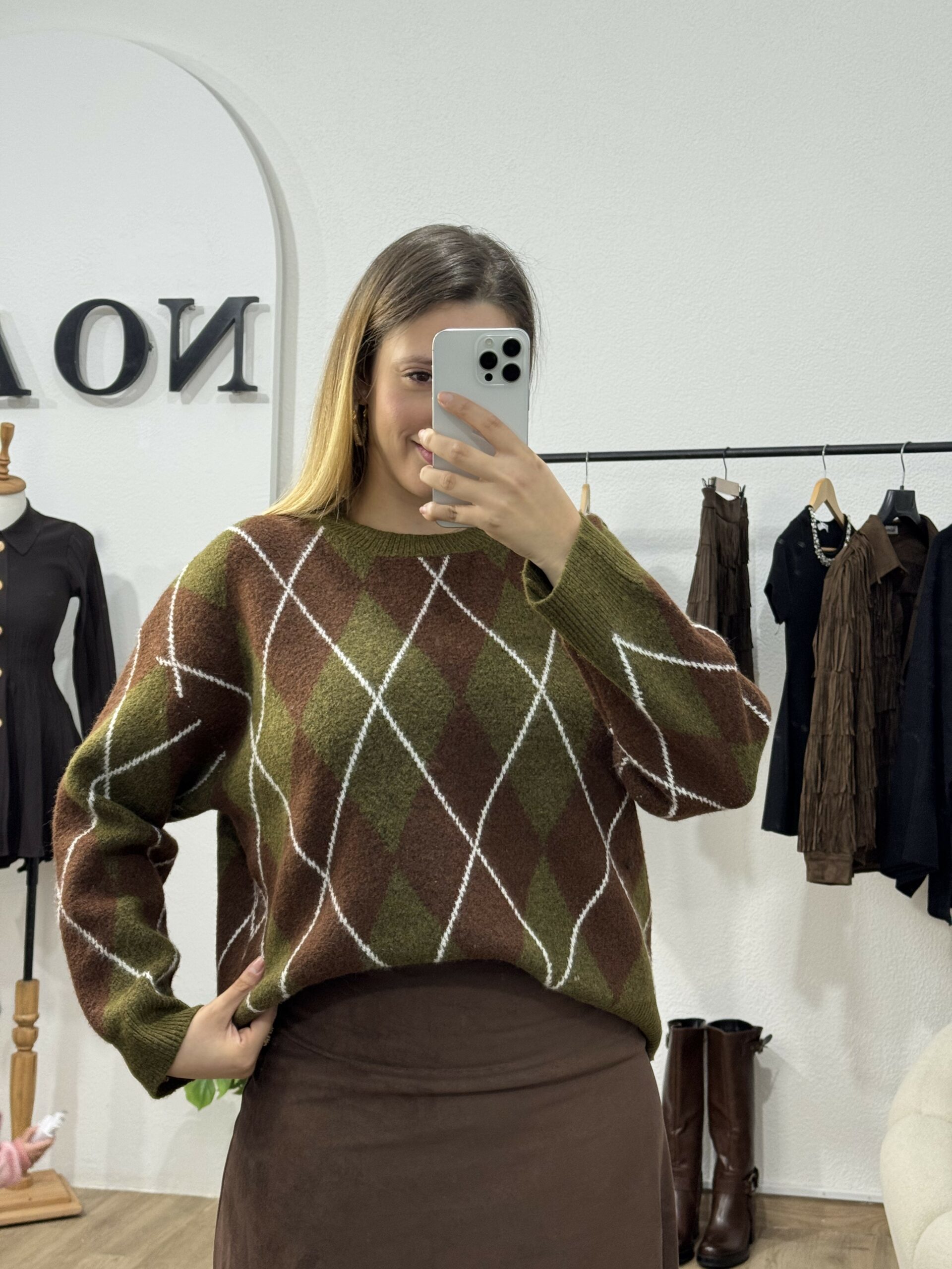 Pull Argyle Olive & Choco – Image 9