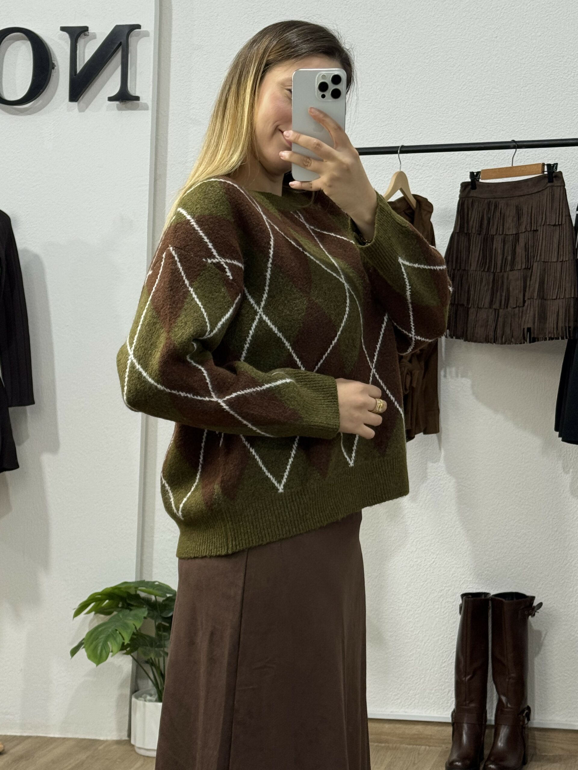 Pull Argyle Olive & Choco – Image 6