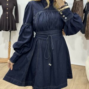 Robe Denim Élégance ceinturée