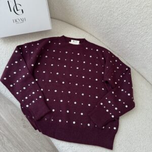 Pull Bordeaux Clouté