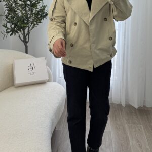 Trench Court Beige à Fourrure