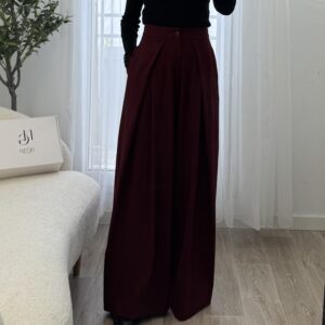 Pantalon Palazzo Tailleur Bordeaux