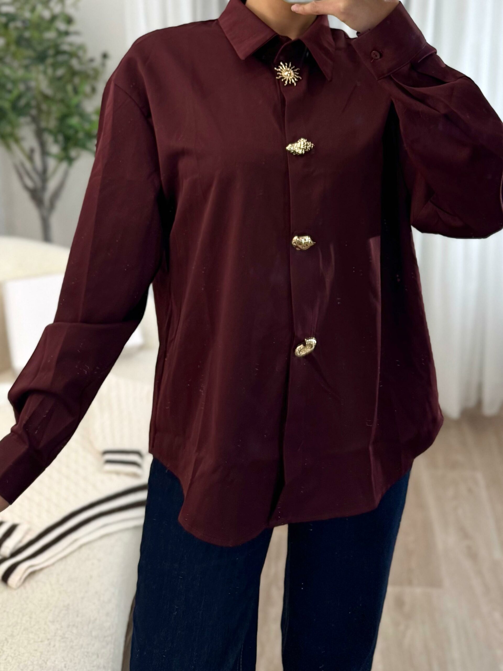 Chemise Bordeaux Élégance – Image 2