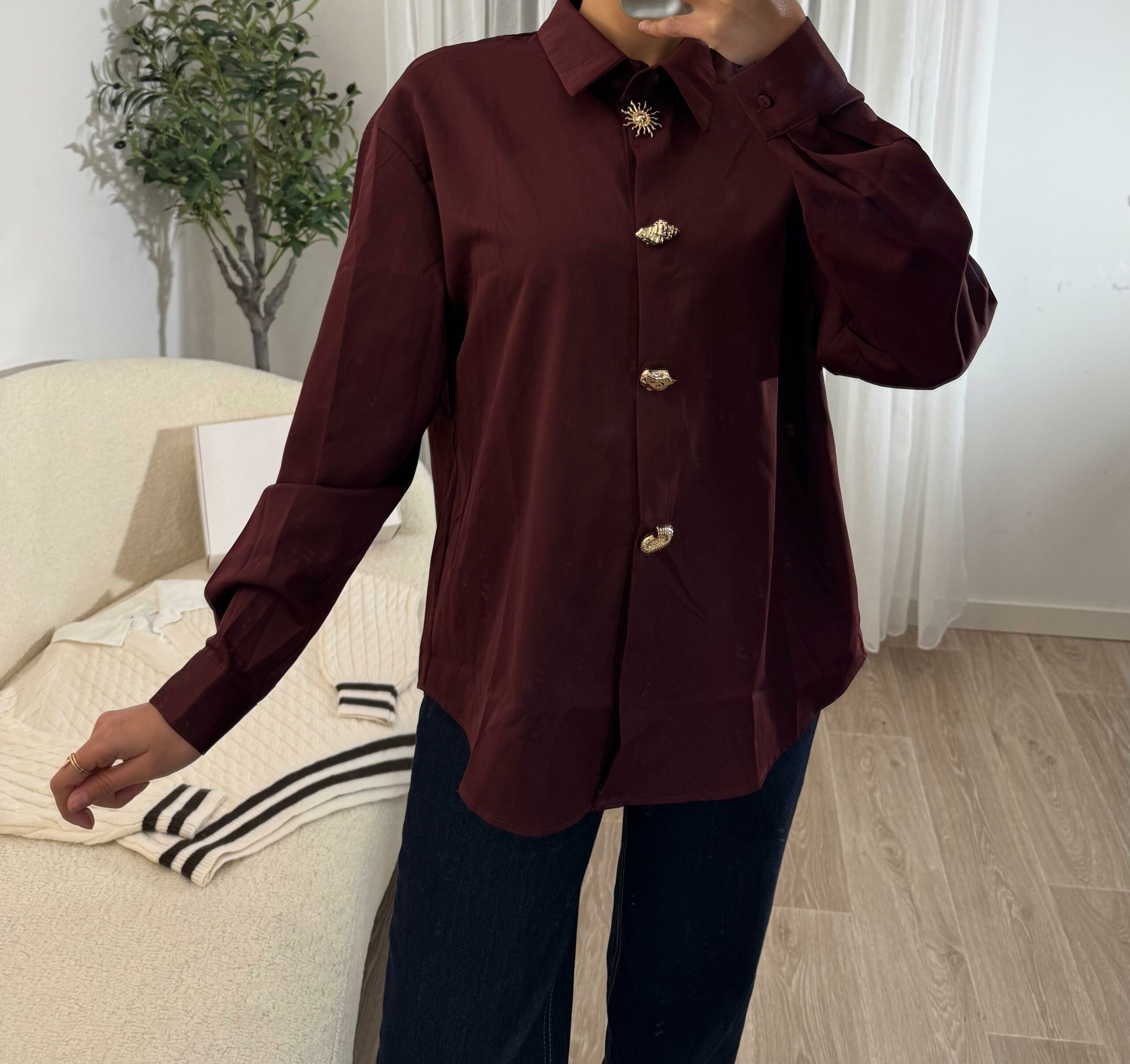 Chemise Bordeaux Élégance – Image 3