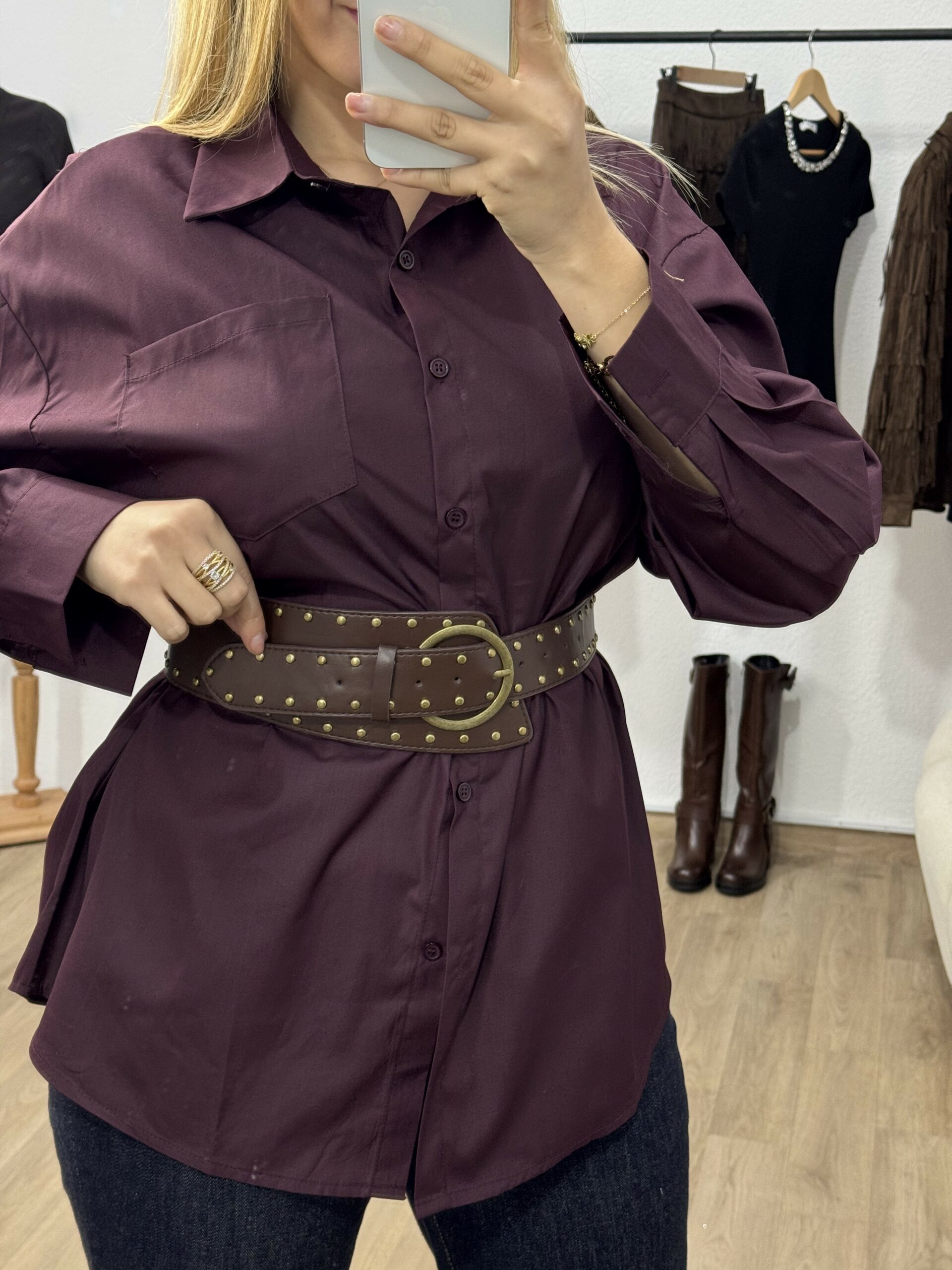 Chemise Aubergine Classy – Image 3