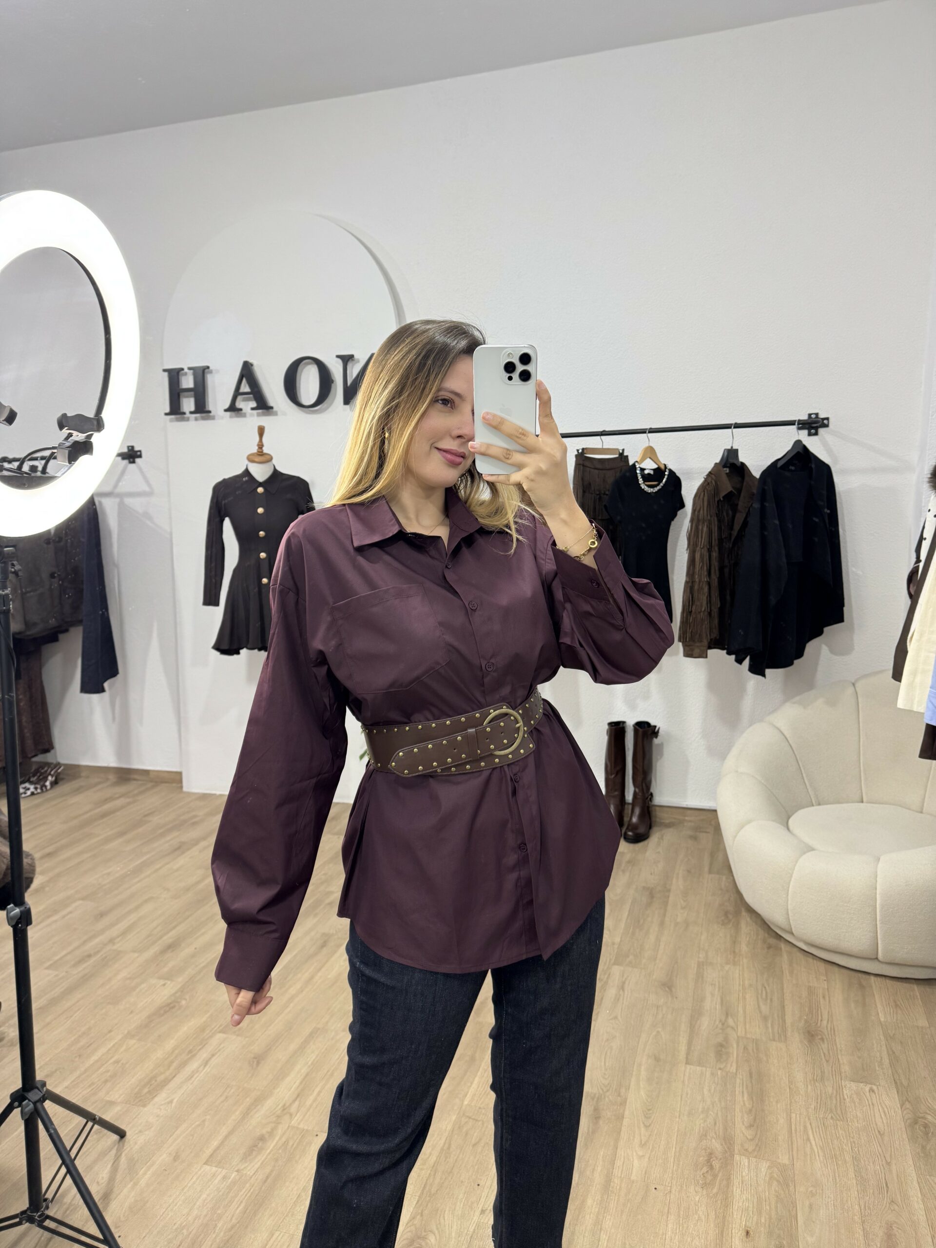 Chemise Aubergine Classy – Image 4