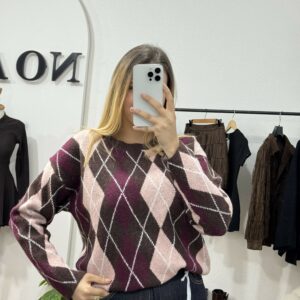Pull Argyle Rose