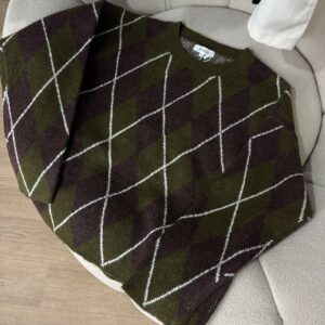 Pull Jacquard Vert & Marron