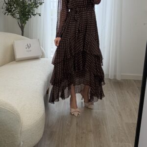 Robe midi fluide chocolat