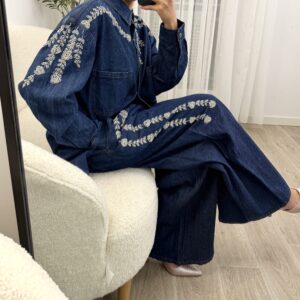 Ensemble Denim Brodé Élégance Cristal