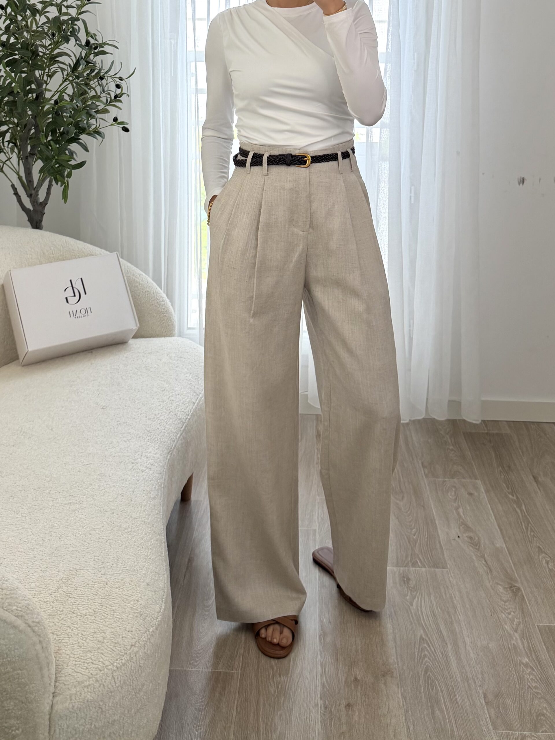Pantalon Lin Ceinture – Image 6