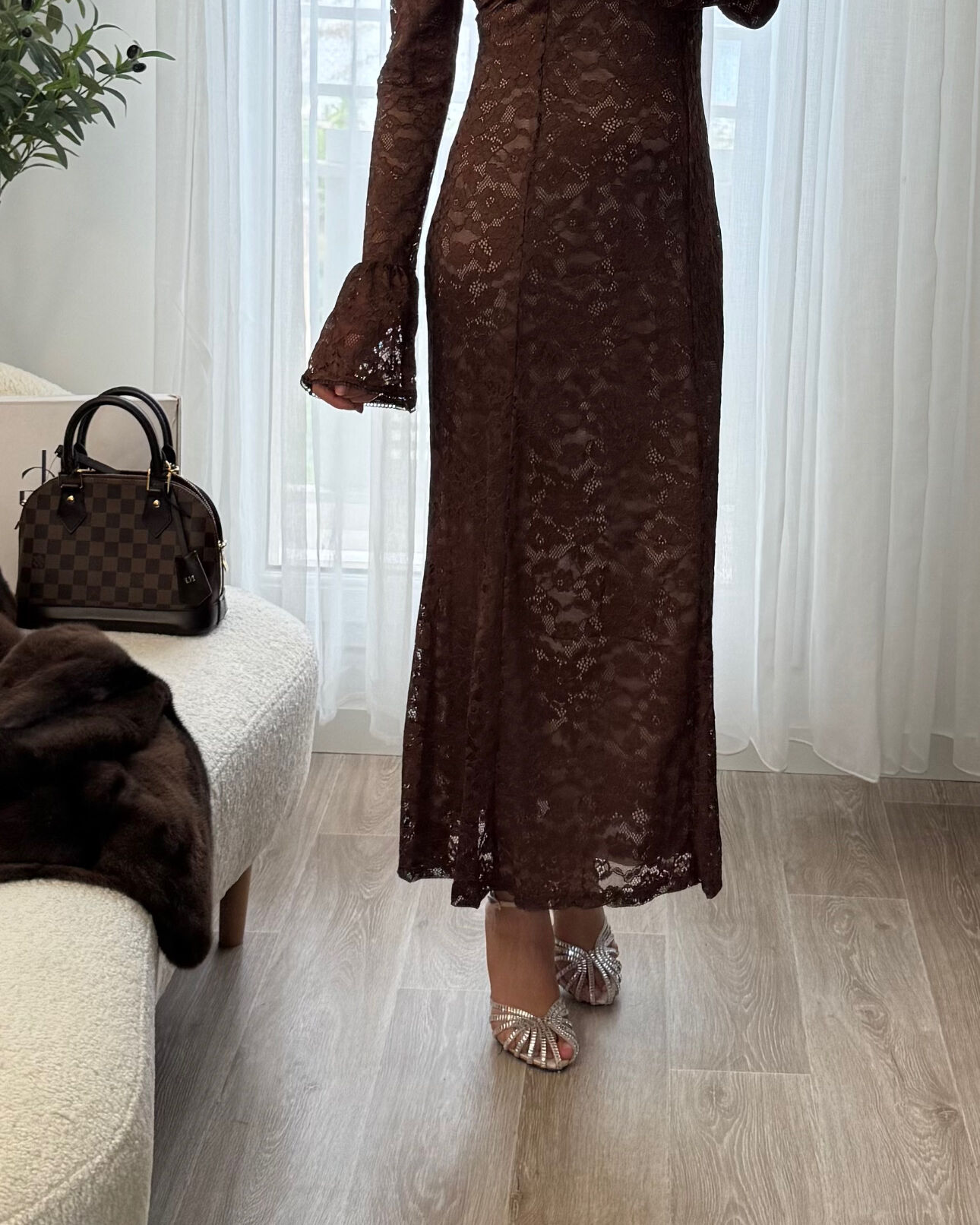 Robe Dentelle Marron - NOAH
