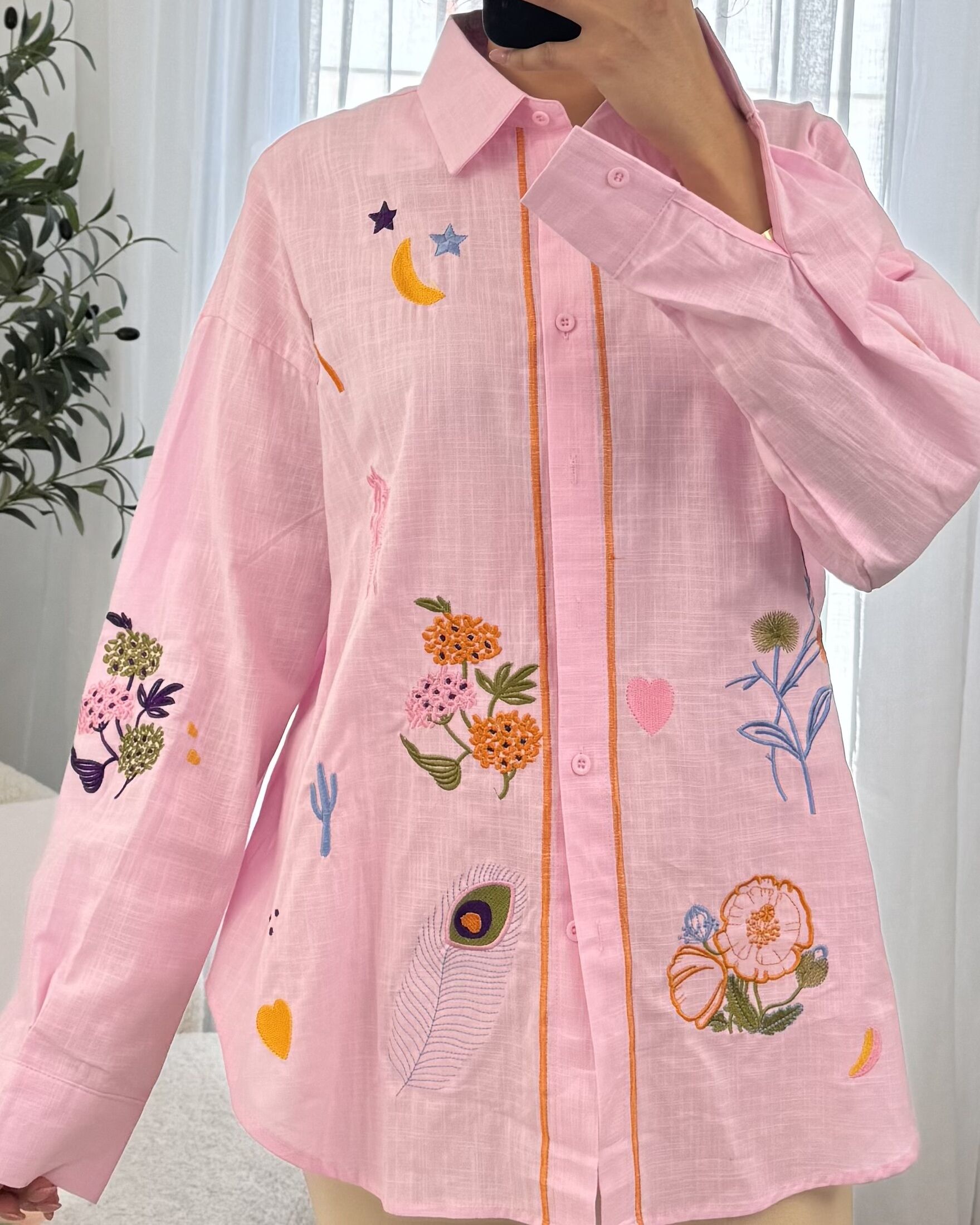 Chemise Rose Brodée - Chemises - NOAH