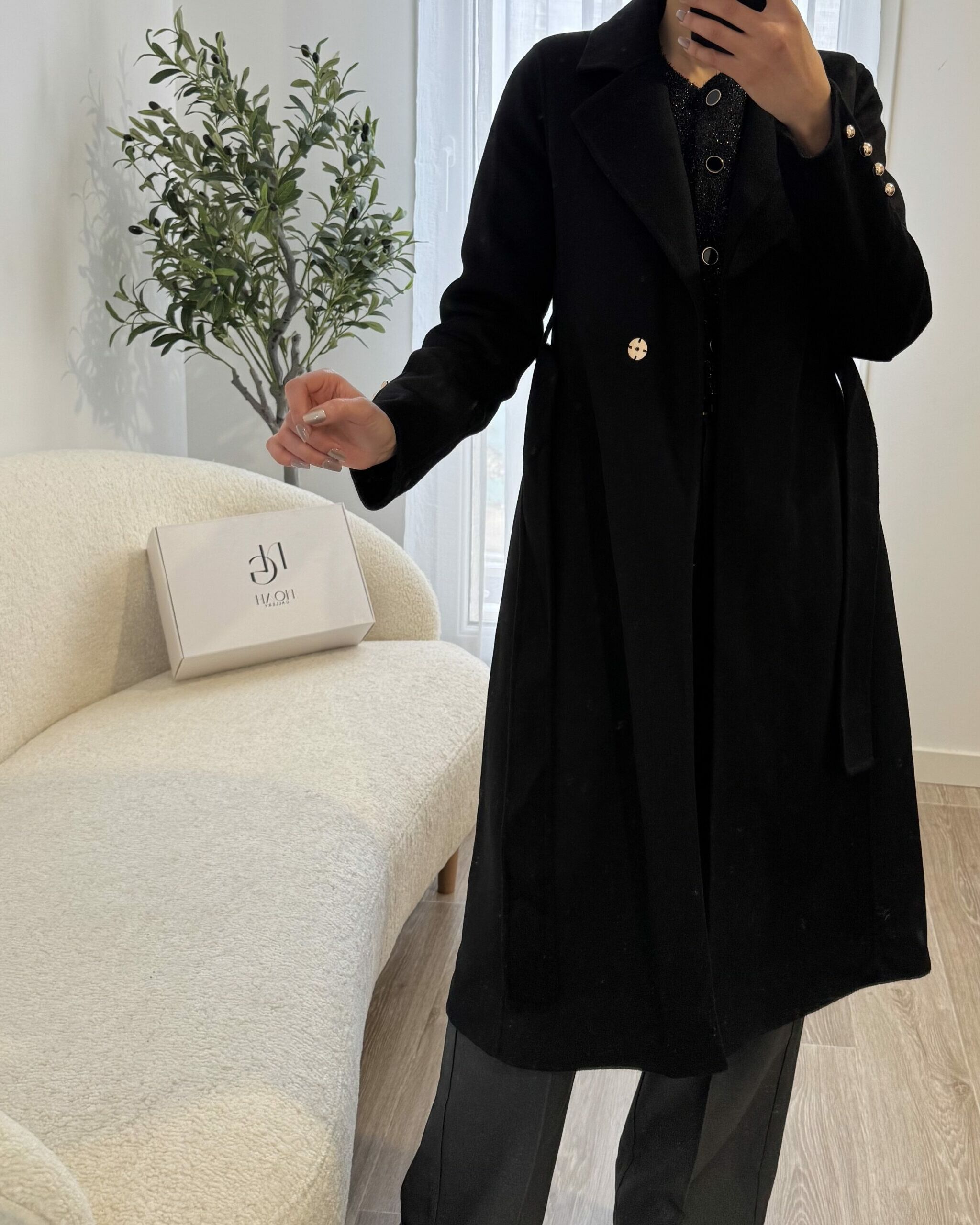 Manteau Noir En Laine - NOAH
