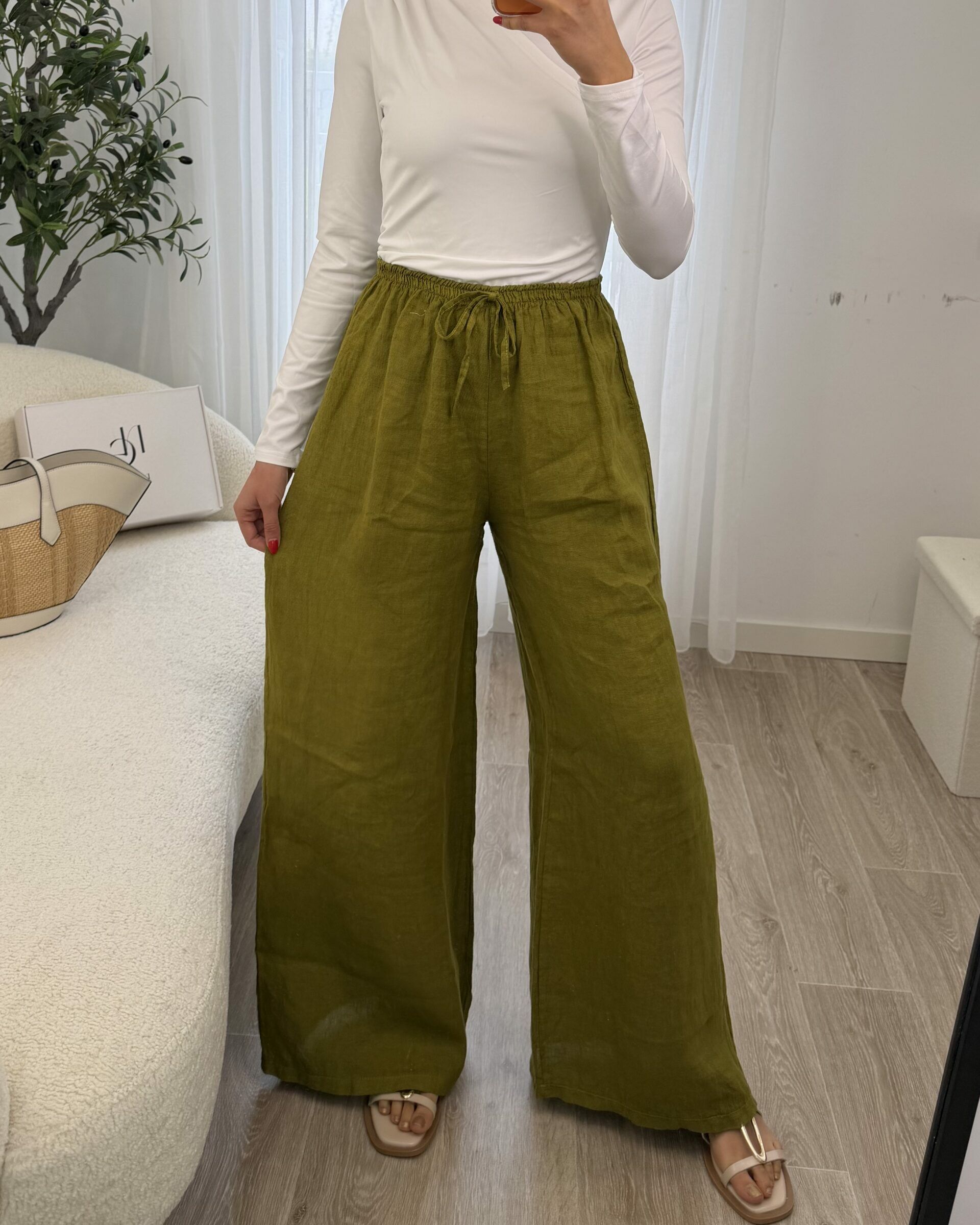 Pantalon Lin Olive - NOAH