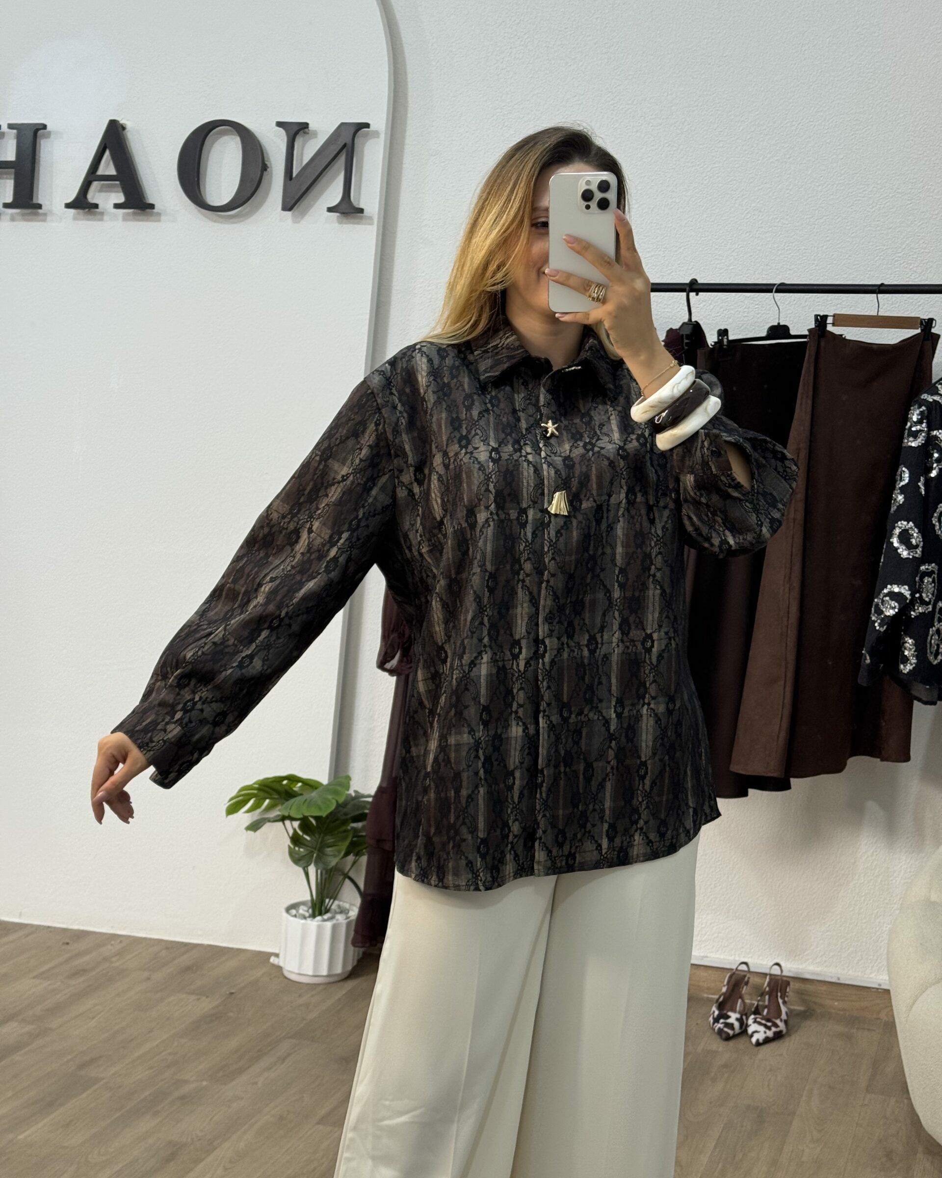 Chemise Dentelle & Carreaux - NOAH