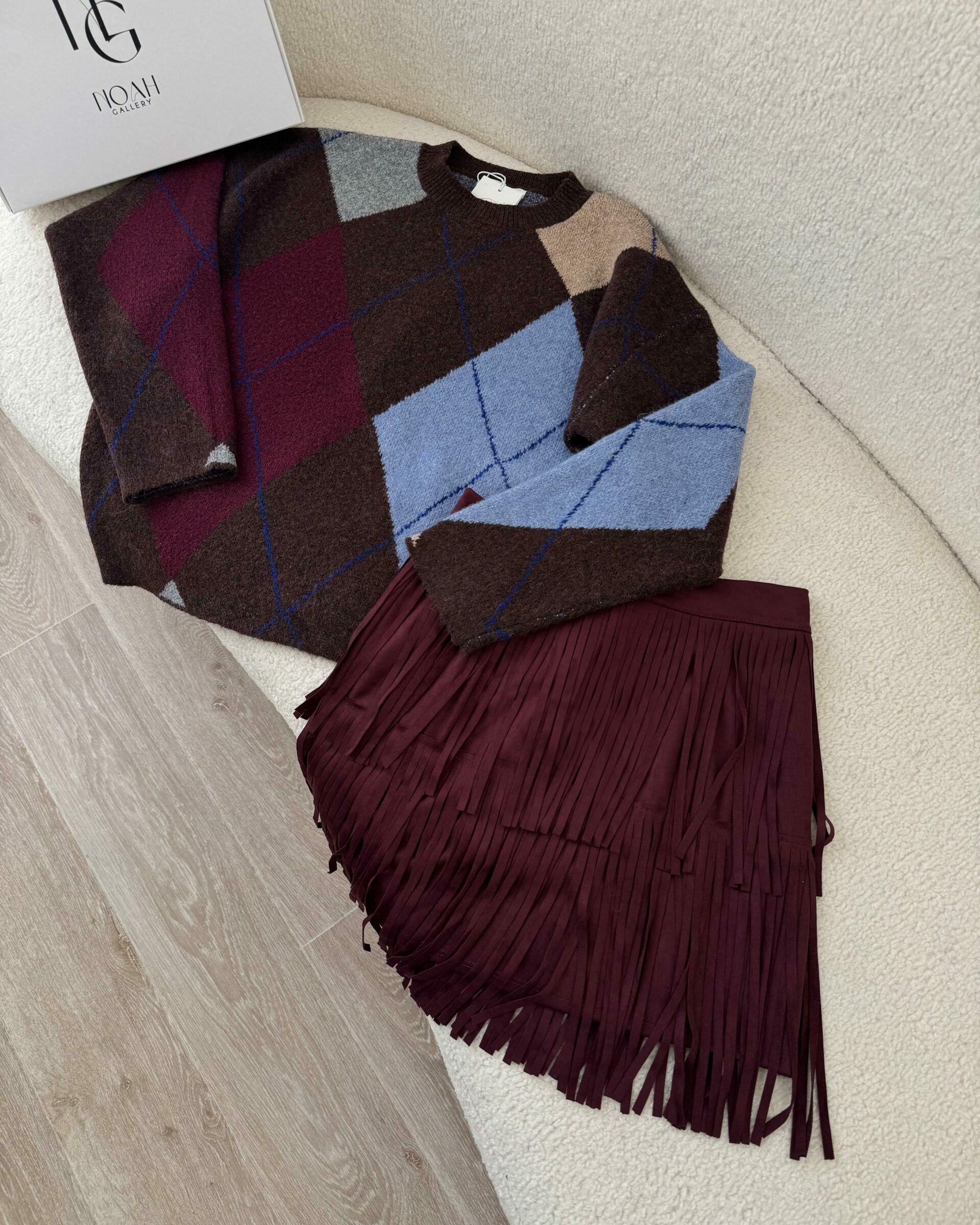Pull Arlequin Prune & Bleu - NOAH