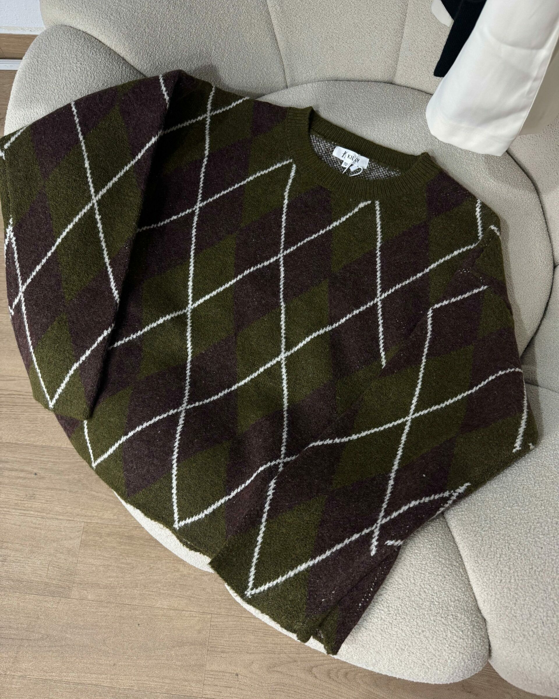 Pull Jacquard Vert & Marron - NOAH